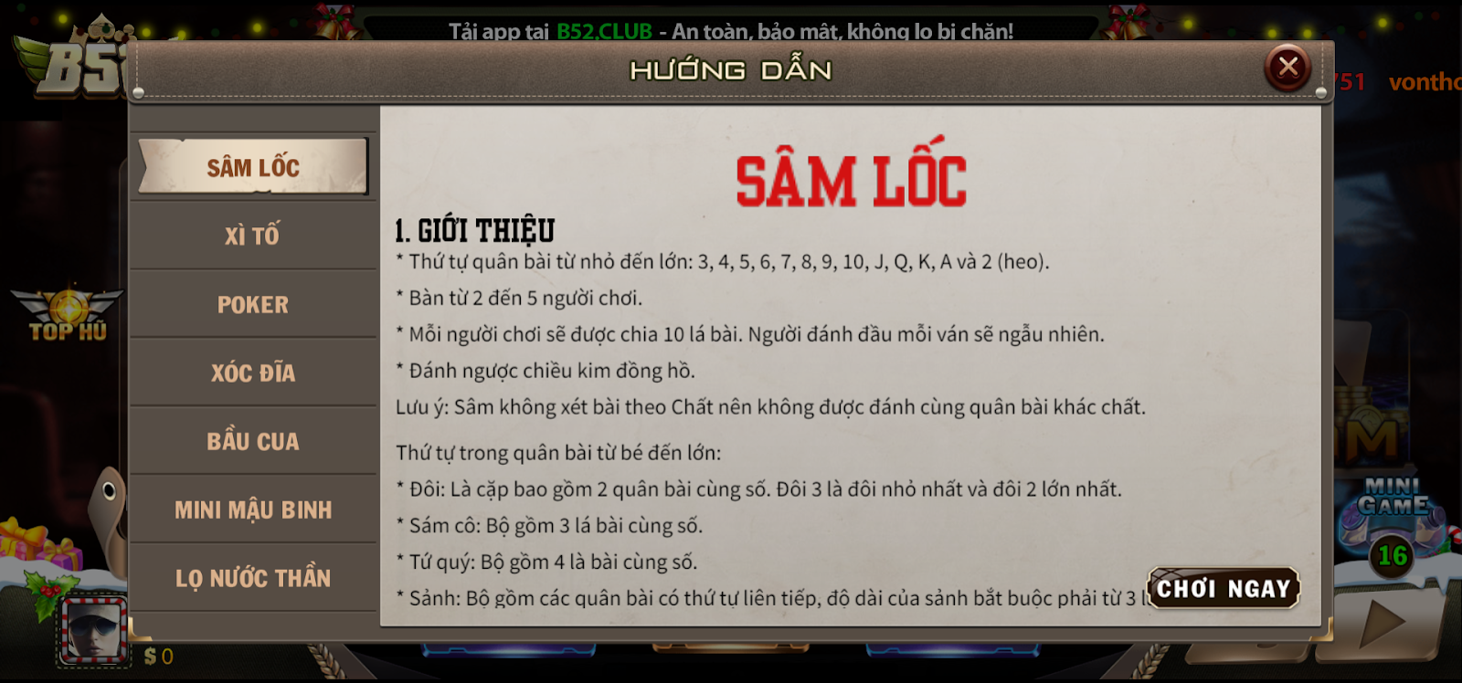 Sâm Lốc - Một trò chơi bài hoàn hảo dành cho tất cả các game thủ