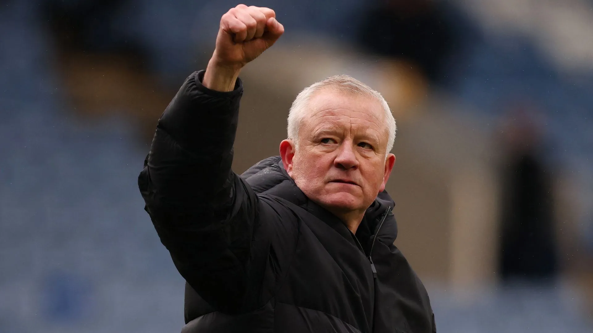 Chris Wilder ăn mừng sau chiến thắng của Sheffield United trước đối thủ Sheffield Wednesday