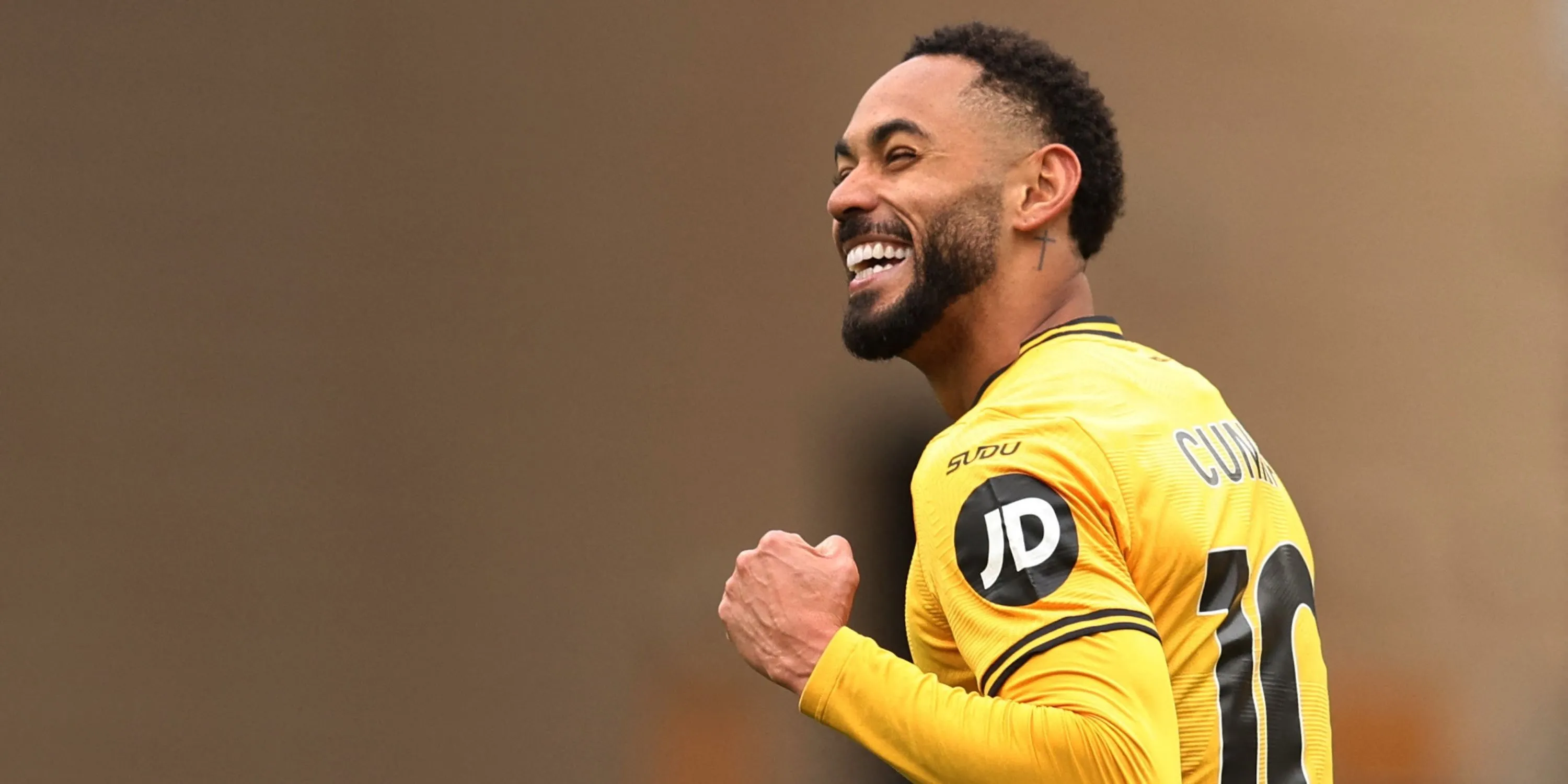 Matheus Cunha ăn mừng bàn thắng trong màu áo Wolverhampton Wanderers tại Ngoại hạng Anh