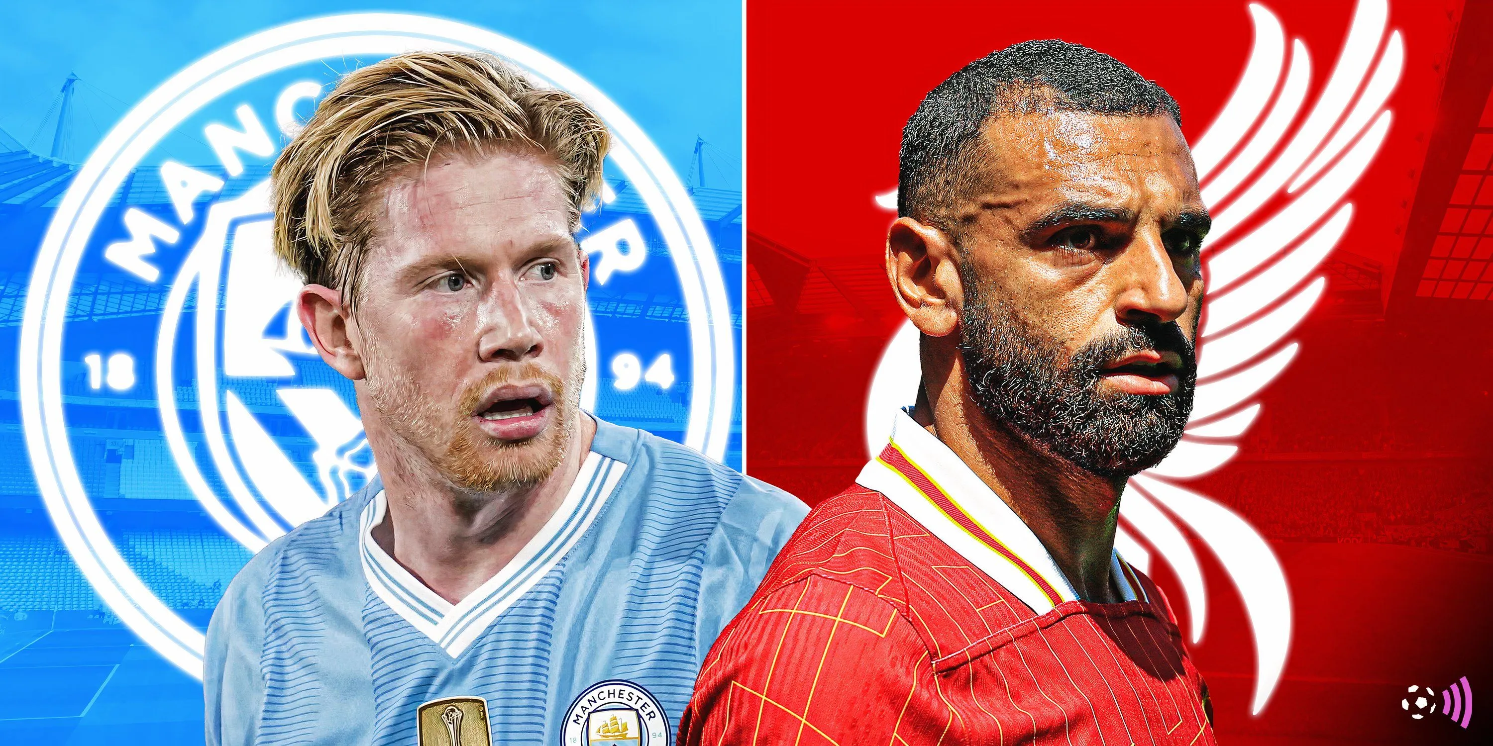 Mohamed Salah của Liverpool và Kevin De Bruyne của Man City đối đầu tại Ngoại hạng Anh