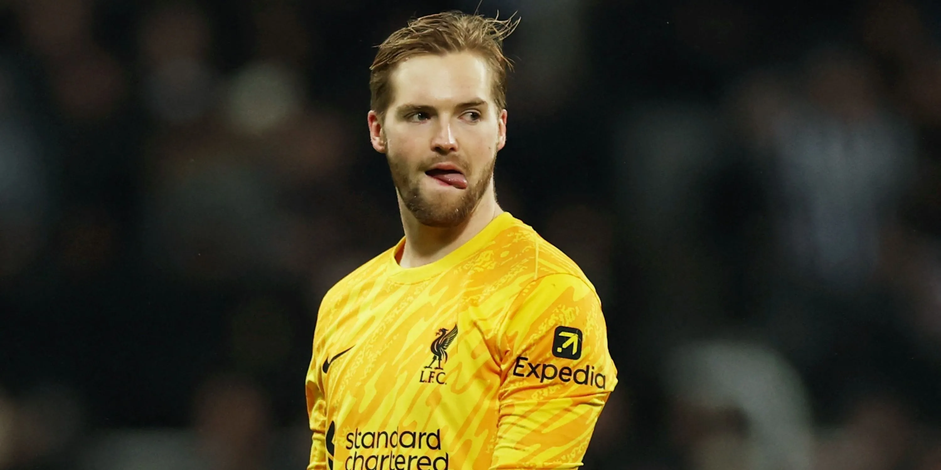 Thủ môn Caoimhin Kelleher của Liverpool trong một trận đấu