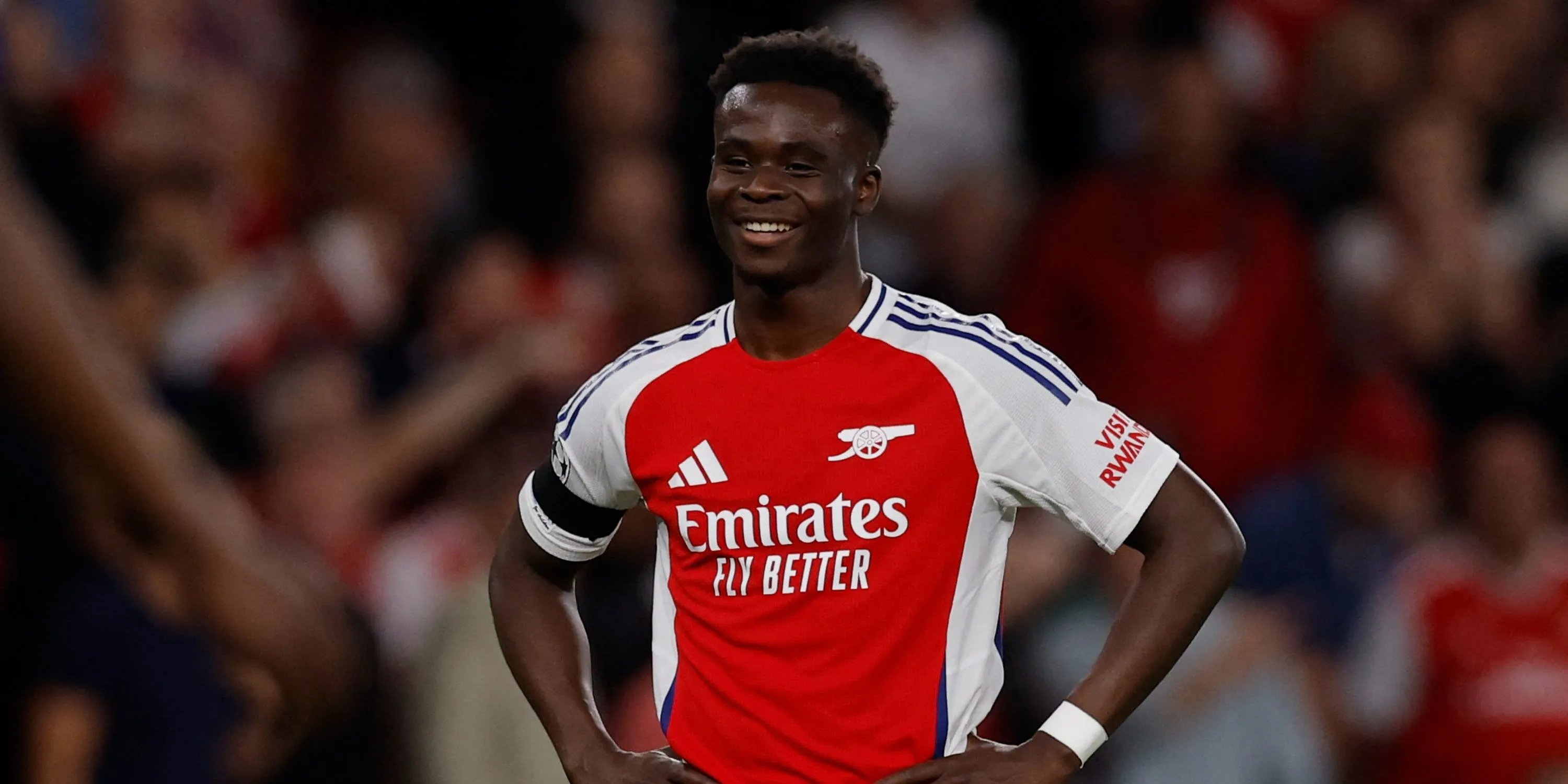 Tiền vệ chạy cánh Bukayo Saka trong màu áo Arsenal